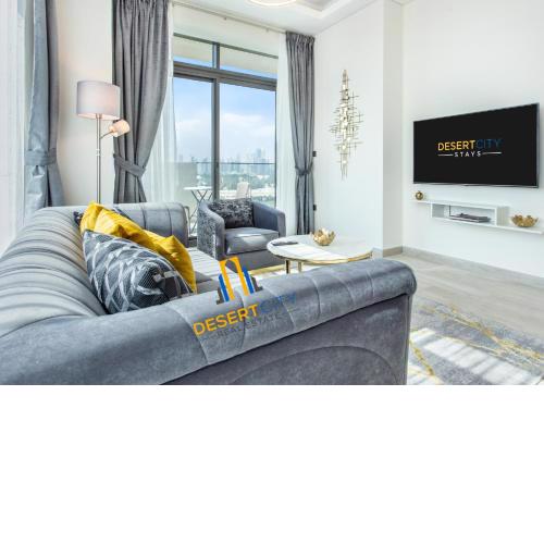 2 Bed in Azzizi Farhad with Burj Khalifa view by Desert City Stays