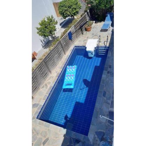 2 bedrooms villa with sea view private pool and enclosed garden at Loutra 4 km away from the beach