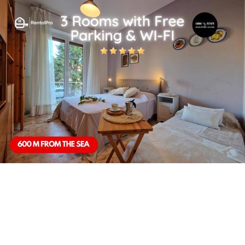 3 Locali - 600 metri dal Mare - Free Parking