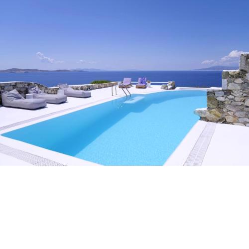 4 bedrooms villa with sea view private pool and enclosed garden at Mykonos 2 km away from the beach