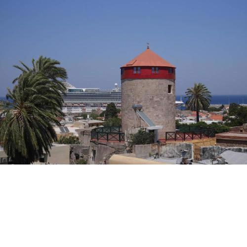 A medieval windmill tower with magnificent view