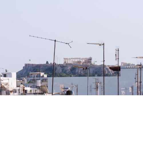 Acropolis view roof top small flat with all around balconies