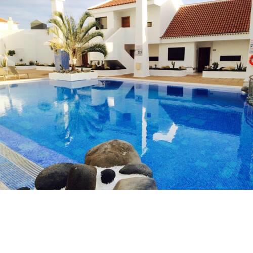 Apartment with 2 bedrooms in Costa Adeje with wonderful sea view shared pool furnished balcony 700 m from the beach