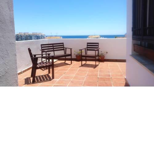 Apartment with 2 bedrooms in Estepona with wonderful sea view shared pool furnished terrace 600 m from the beach