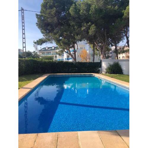 Apartment with 2 bedrooms in Javea with wonderful sea view shared pool and furnished balcony 100 m from the beach