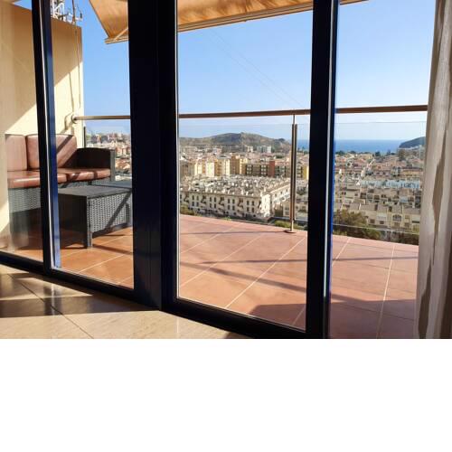 Apartment with 2 bedrooms in Puerto de Mazarron with wonderful sea view shared pool terrace 1 km from the beach