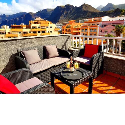 Apartment with 2 bedrooms in Puerto de Santiago with wonderful mountain view furnished terrace and WiFi 900 m from the beach