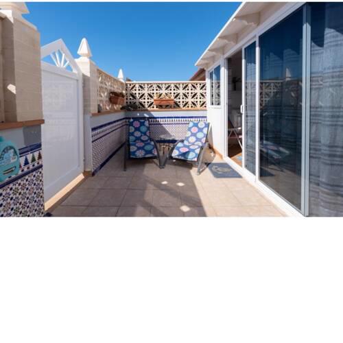 Apartment with 3 bedrooms in El Cotillo with wonderful mountain view furnished terrace and WiFi 500 m from the beach