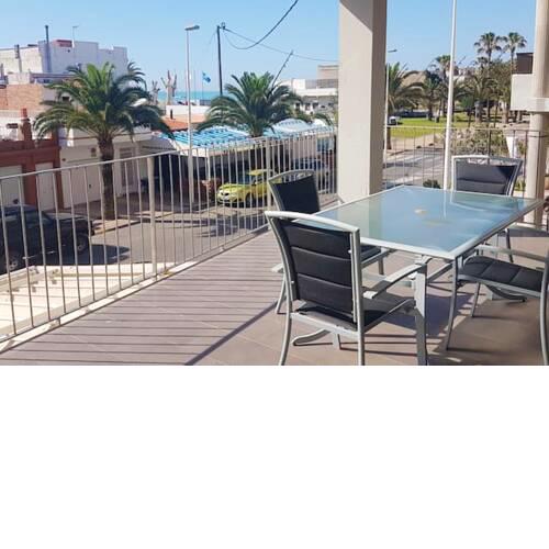 Apartment with 3 bedrooms in El Grau de Moncofa with wonderful sea view furnished terrace and WiFi 30 m from the beach
