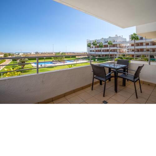 Apartment with 3 bedrooms in Orihuela with wonderful sea view shared pool enclosed garden 3 km from the beach