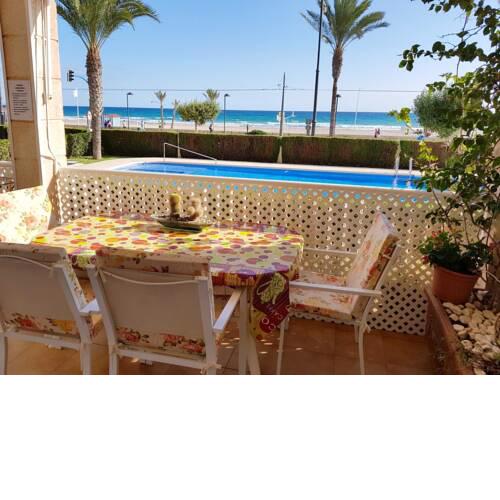 Apartment with 3 bedrooms in San Joan d'Alacant with wonderful sea view shared pool furnished garden 50 m from the beach