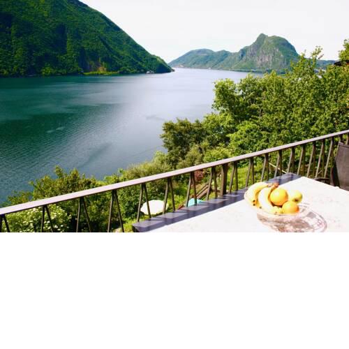Apartment with garden and dream view of lake and mountains