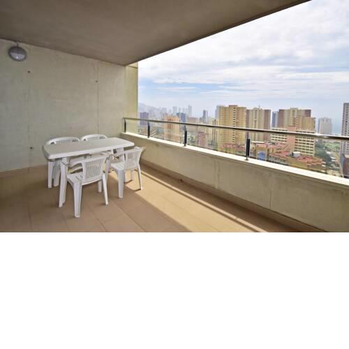 Apartment with one bedroom in Benidorm with wonderful city view shared pool and terrace 900 m from the beach