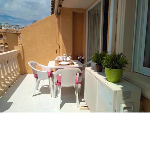 Apartment with one bedroom in Calpe with shared pool and furnished terrace 300 m from the beach