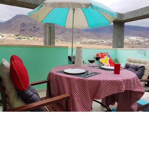 Apartment with one bedroom in Candelaria with wonderful mountain view shared pool furnished terrace 150 m from the beach