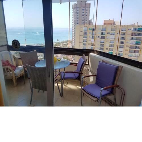 Apartment with one bedroom in Fuengirola with wonderful sea view shared pool terrace 30 m from the beach