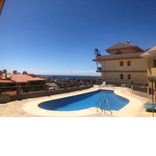 Apartment with one bedroom in Las Lagunas de Mijas with wonderful sea view shared pool furnished terrace 1 km from the beach