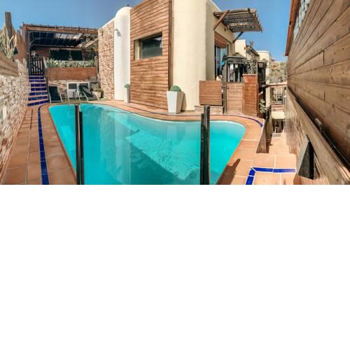 Apartment with one bedroom in San Bartolome de Tirajana with wonderful sea view private pool furnished garden 1 km from the beach