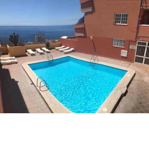 Apartment with one bedroom in Santiago del Teide with wonderful sea view shared pool and terrace