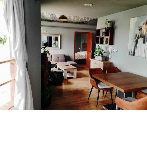 Apartment with pool and gym.