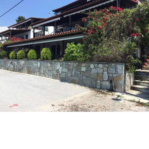 Beach house in front of the sea