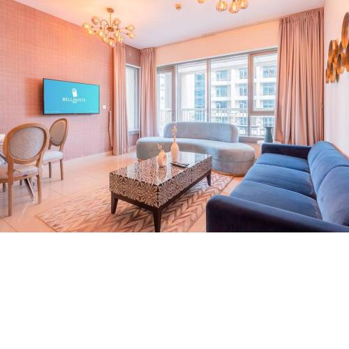 BellaVista - Downtown Burj Delicate 1BR Apartment and Extra Room With Twin Beds 29 Boulevard Downtown with Fountain Views