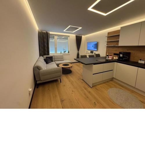 Black and white style apartment in Vienna
