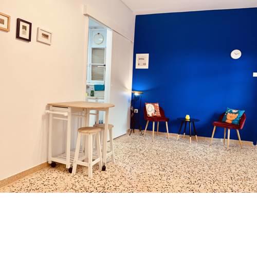 Blue and white