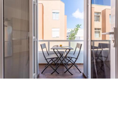 Bright with terrace next to the beach
