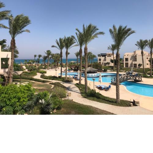 Chalet 2bed room 120m for rent with pool at Palm Hills Laguna Bay Ain EL Sokhna