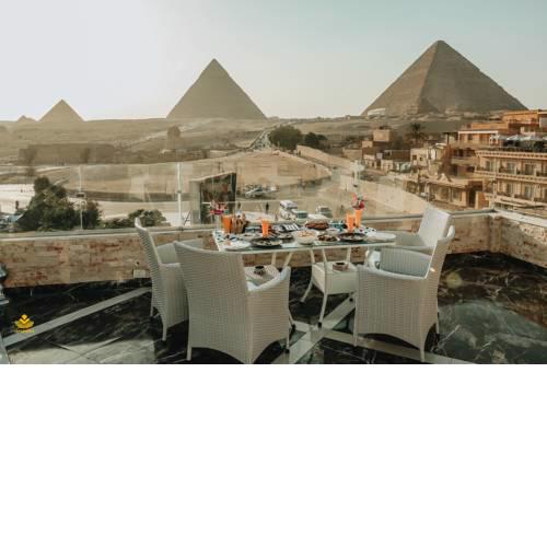 Cleopatra pyramids view