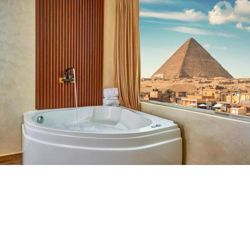 Cleopatra Tower Pyramid View
