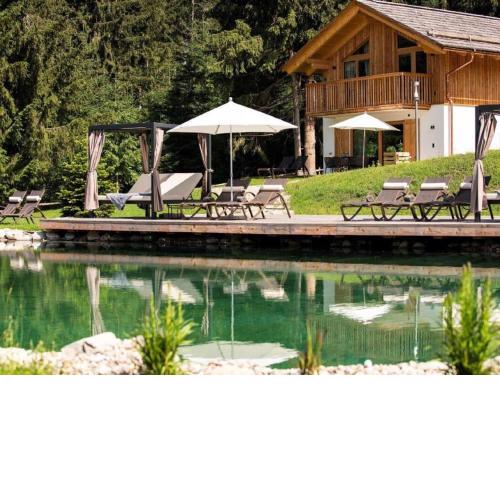 Cosy chalet in Wölting with natural swimming pond