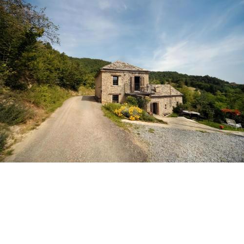 Country old stone house immerse in nature