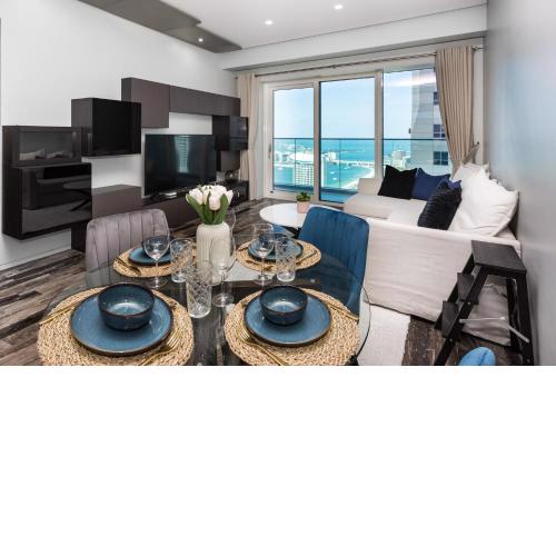 Damac heights tower apartment. Podium level - Fendi design.