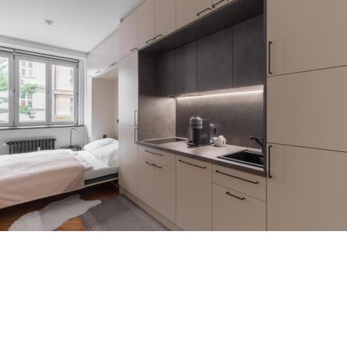 Designer studio with fold-up bed in trendy Žižkov by Prague Days
