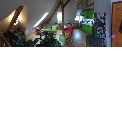 Double storey loft in family vila near Prague city center