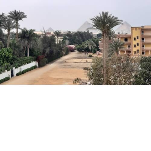 Egyptian villa with pyramids view
