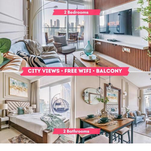 Elegant 2BR: Burj Khalifa Outlook - Downtown Dubai