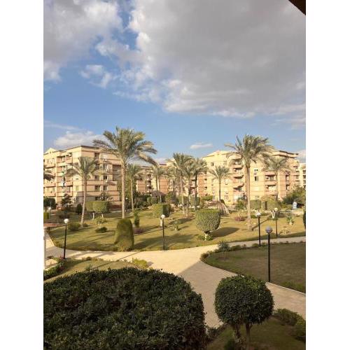 Elegant palm trees view 2bd apartment at alrehab city