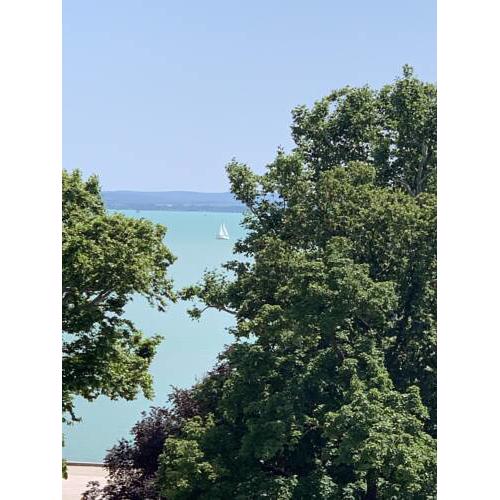 Gyönyörű, panorámás modern apartman a Balaton partján