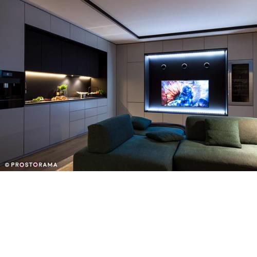 High-tech modern apartment with quick access