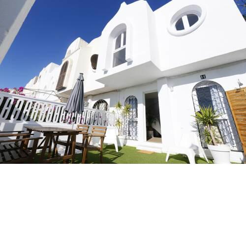 House with 2 bedrooms in El Campello with wonderful sea view shared pool furnished garden 150 m from the beach