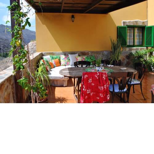House with 2 bedrooms in Mogan with wonderful mountain view furnished garden and WiFi 4 km from the beach