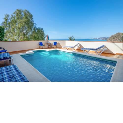 House with 2 bedrooms in Nerja with wonderful sea view private pool furnished terrace 300 m from the beach