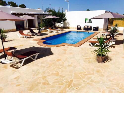 House with 4 bedrooms in Santa Eulalia del Rio with wonderful mountain view shared pool enclosed garden 3 km from the beach
