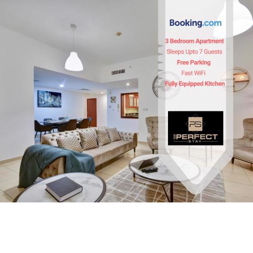 Jumeirah Beach Residence By Your Perfect Stay Short Lets Dubai with Marina Views Large Balcony, Gym and Swimming Pool