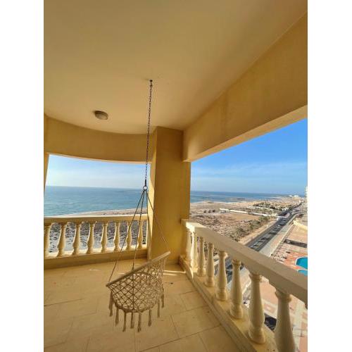 Lovely unit with sea and pool view.