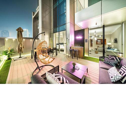 Lux 1 Bed, Terrace 5min Dubai Mall, Burj Khalifa
