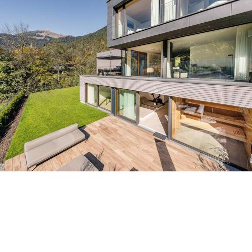 Luxury architecture chalet with view and wellness